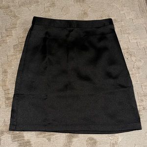 Black Satin Mini-Skirt